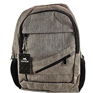 MATEIN Gray Laptop Backpack USB Charging Port Travel School Work Bag 19x 13x 6"